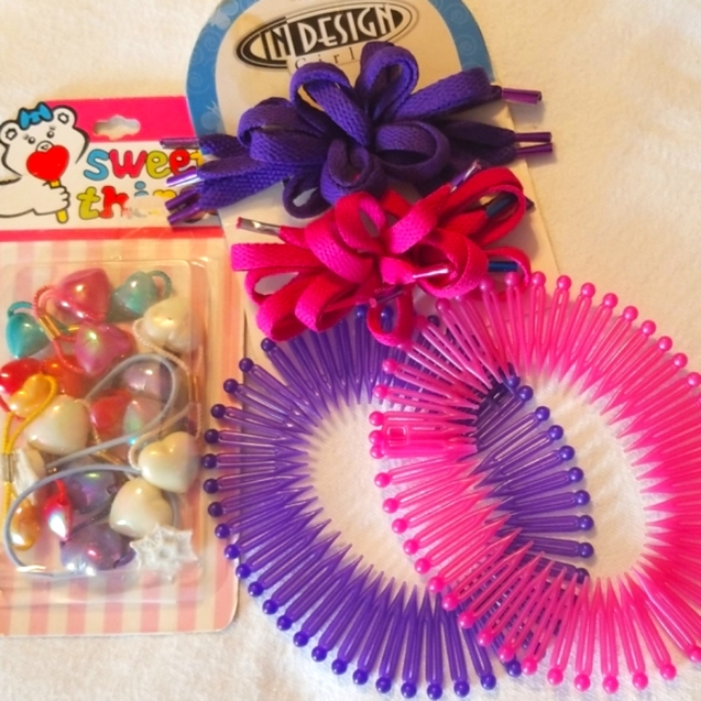 NEW Claire's Hair Accessory Bundle; Headbands, Barrettes & Ponytail Holders